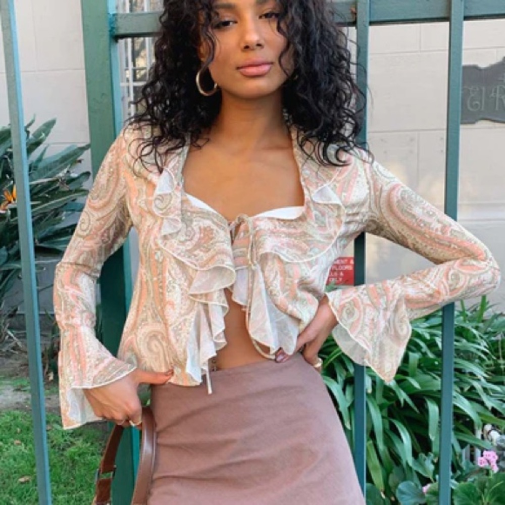 Paisley Ruffle Blouse